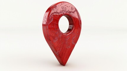the pin of a map is isolated on a white background