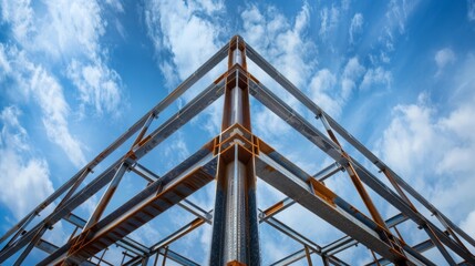 Poster - A large steel structure with a corner that is slightly bent