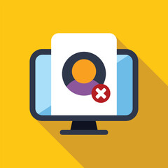 Poster - User profile being deleted on a computer screen, representing online privacy and data security