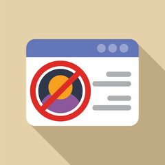 Poster - Illustration of website with user account blocked from accessing online service with stop sign over profile picture