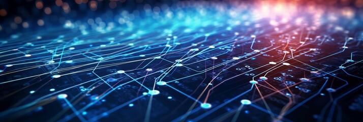 Wall Mural - electronic connection with data transfer, network and communication