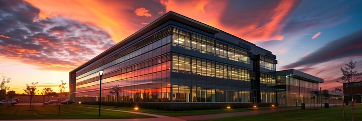 Wall Mural - Exterior view of an modern designed office building