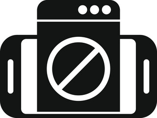 Poster - Smartphone displaying a blocked website icon, representing internet censorship and restricted access