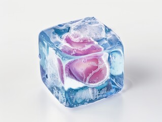 Canvas Print - ice cube on a white background