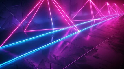 Poster - Futuristic design with abstract neon geometric background