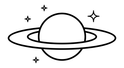 Planet icon, planet saturn icon, astronomical icon, science astronomy icon