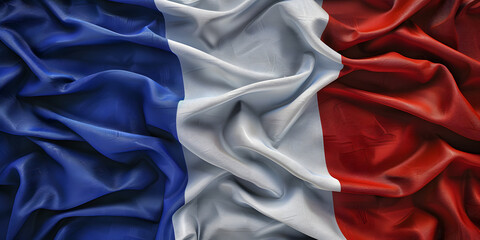 Close up waving flag of France. flag symbols of France.