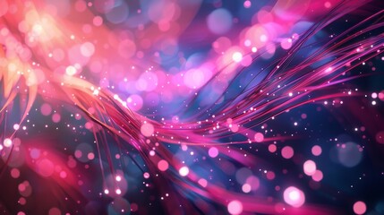 Poster - With glowing lines and dots on a dark background, the graphic creates a dynamic and vibrant digital landscape. Ideal for tech, futuristic, and sci-fi projects.
