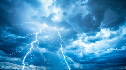 Wall Mural - lightning in the sky , copy space concept for wallpaper or background