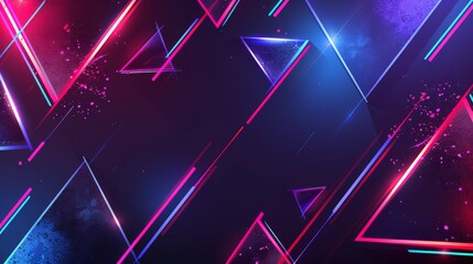 Poster - Futuristic geometric background with abstract neon hues