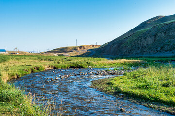 Sticker - landscape with river and sky