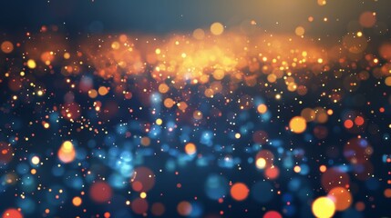 A digital binary code data stream with glowing particles and streaks of light.