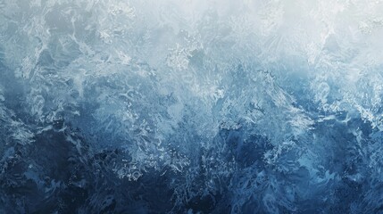 Poster - Elegant wallpaper with cool gradient from icy blue to navy crystalline textures