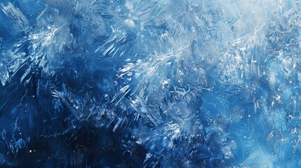 Wall Mural - Abstract wallpaper with cool blues and silvers crystalline texture icy backdrop