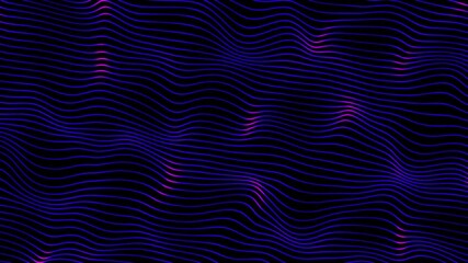 Poster - Abstract particle line wave animation background.