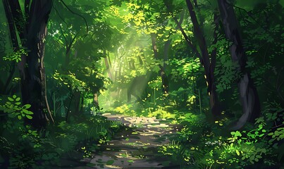 Poster - Sunlit Forest Path