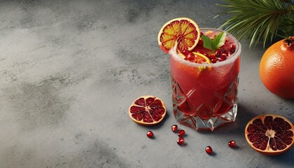 Wall Mural - pomegranate juice and fruits