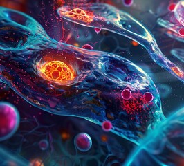 Poster - Microscopic World: A Digital Exploration of Cellular Structures