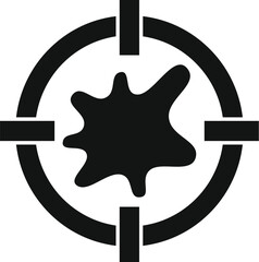 Poster - simple icon of a sniper scope targeting a paint splash, representing accuracy and precision