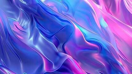 Aufkleber - Vibrant abstract art with fluid, colorful waves in shades of blue, pink, and purple, creating a mesmerizing visual effect.