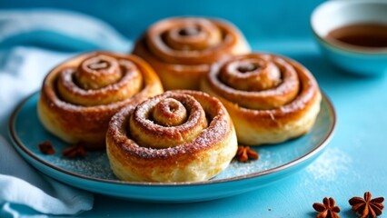 Wall Mural -  Delicious cinnamon rolls perfect for a cozy morning