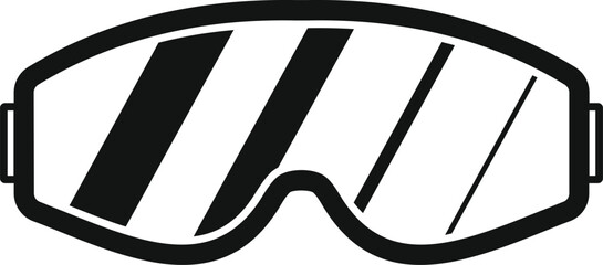 Sticker - Black simple ski goggles protecting eyes from bright light of sun and snow glare