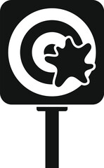 Poster - Paintball target with paint splatter icon in simple style on a white background