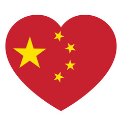Poster - flag of China in form of heart, symbol of love