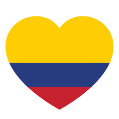 Wall Mural - flag of Colombia in form of heart, symbol of love