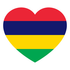 Canvas Print - flag of Mauritius in form of heart, symbol of love