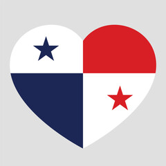 Poster - flag of Panama in form of heart, symbol of love