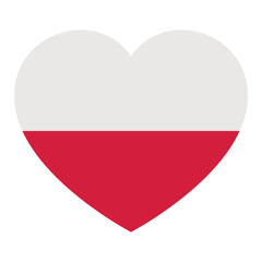 Poster - flag of Poland in form of heart, symbol of love