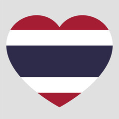 Poster - flag of Thailand in form of heart, symbol of love