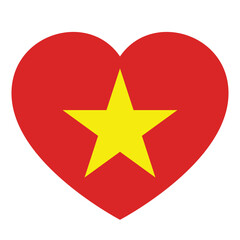 Aufkleber - flag of Vietnam in form of heart, symbol of love