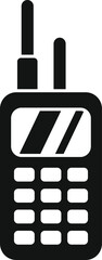 Poster - Black and white icon of a radio control device with antenna for remote controlling