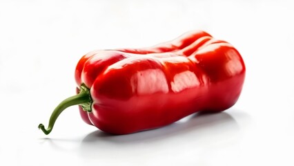 Sticker -  Fresh ripe red bell pepper on a white background