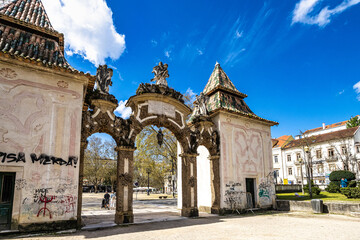 Mermaid Garden, Jardim da Sereia in the center of Coimbra, Portugal. 18th century public park