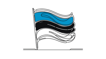 estonian flag line art drawing