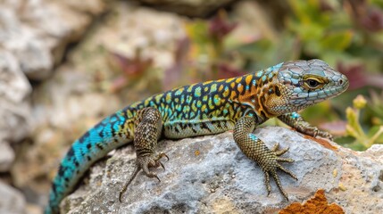 Poster - lizard on a rock