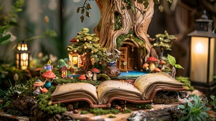 Enchanted Storybook Cake with Fairy Tale Characters and Magical Forest Decorations