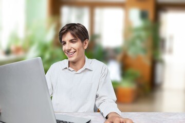 Sticker - Business man at work in modern office