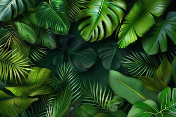 Sticker - Exotic palm fronds backdrop