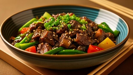 Wall Mural -  Delicious stirfry in a bowl ready to be savored