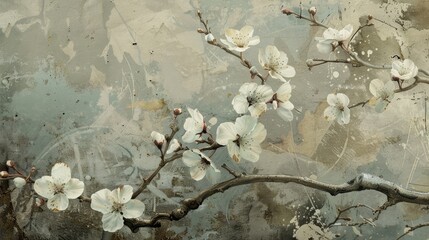 Wall Mural - Old fashioned Cherry Blossoms