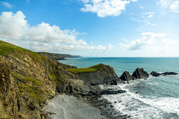 Wall Mural - Eine Schöne Wanderung zum Hartland Point mit seinen wunderschönen Leuchturm und eine traumhaften Meerkulisse - Devon - Vereinigtes Königreich