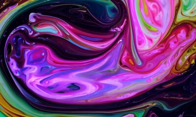 Wall Mural - Vibrant Liquid Art With Cosmic Colors and Swirling Patterns