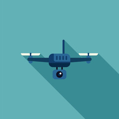 Poster - Drone is flying and recording footage with a high quality camera