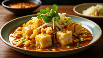  Deliciously spiced tofu stew ready to savor