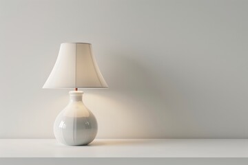 Wall Mural - White table lamp made of ceramics isolated on a white background