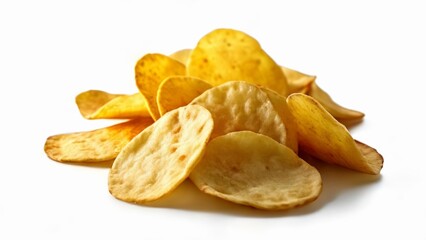 Wall Mural -  Crispy golden potato chips ready to be savored